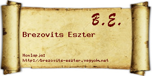 Brezovits Eszter névjegykártya